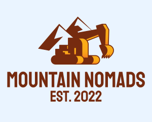 Excavator Truck Mountain logo design