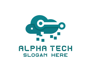 Cloud Tech Pixels logo design