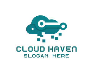 Cloud Tech Pixels logo design