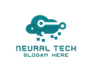 Cloud Tech Pixels logo design