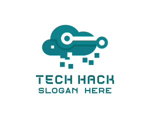 Cloud Tech Pixels logo design