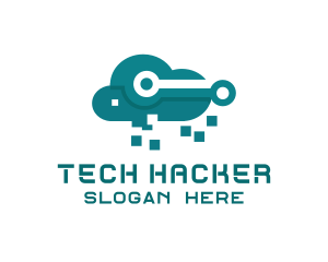 Cloud Tech Pixels logo design