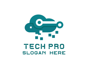 Cloud Tech Pixels logo design