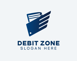 Blue Wallet Wings logo design