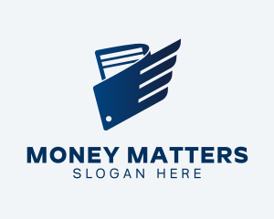 Blue Wallet Wings logo design