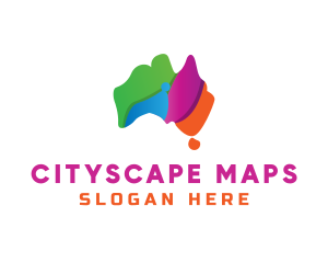 Colorful Australia Map logo design