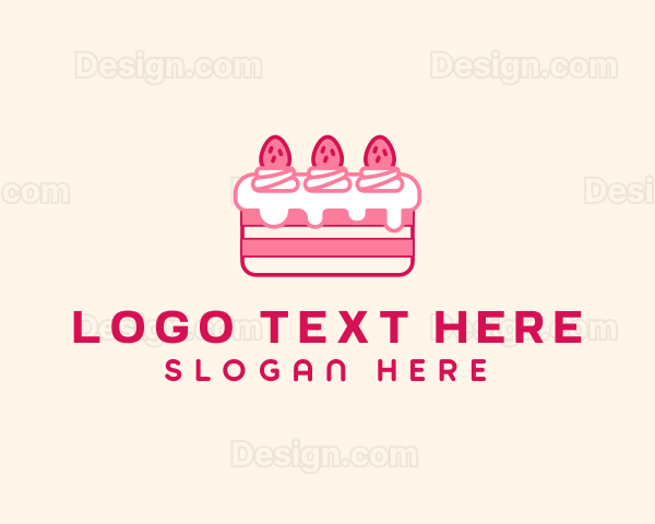 Strawberry Cheesecake Cake Logo