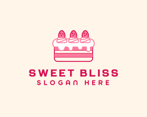 Strawberry Cheesecake Cake  logo design