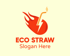 Fiery Energy Drink Straw logo