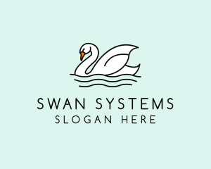 Swan Lake Swimming logo design