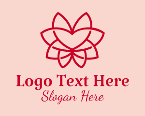 Red Heart Flower  logo