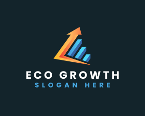 Arrow Graph Growth logo design