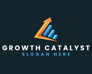 Arrow Graph Growth logo design