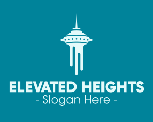 Blue Seattle Tower logo design