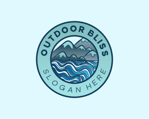 Mountain Sea Waves logo design