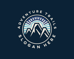 Mountain Hiking Trekking logo design