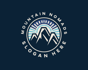 Mountain Hiking Trekking logo design