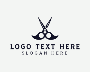 Scissors Mustache Barber logo