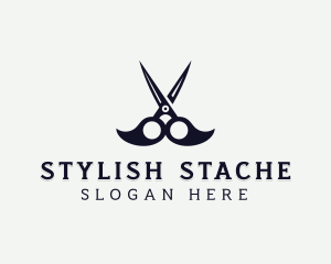 Scissors Mustache Barber logo