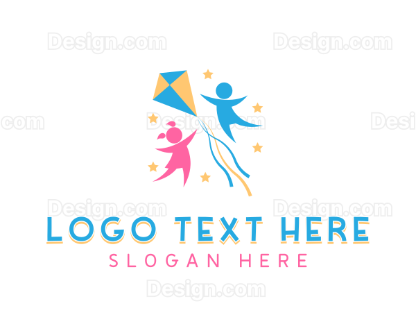 Children Kite Flying Logo