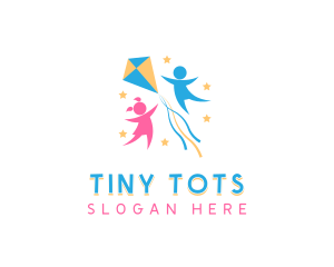 Children Kite Flying logo design