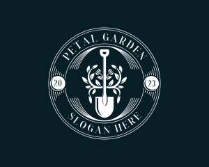 Plant Landscaping Shovel logo design