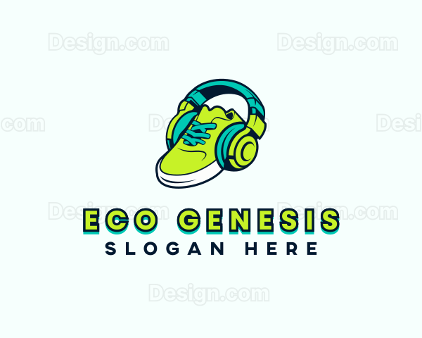 Hip Hop Headset Sneakers Logo