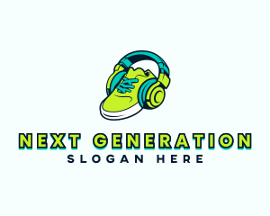 Hip Hop Headset Sneakers Logo