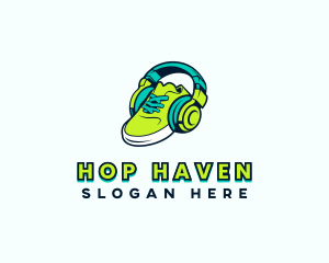 Hip Hop Headset Sneakers logo design