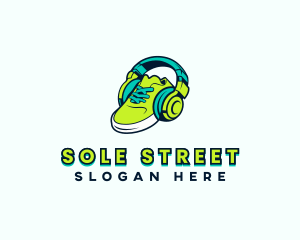 Hip Hop Headset Sneakers logo design