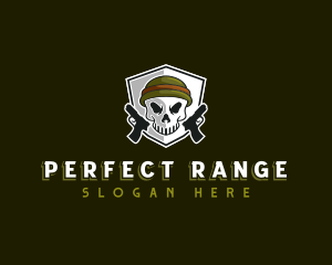 Skull Pistol Handgun logo design