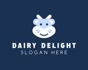 Cute Cartoon Cow logo design