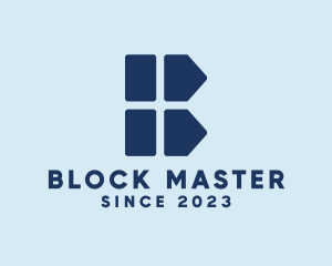 Modern House Block Letter B logo design