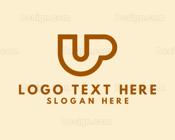 Coffee Mug Letter UP Logo