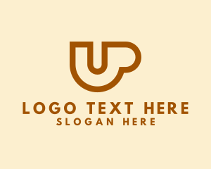 Coffee Mug Letter UP logo