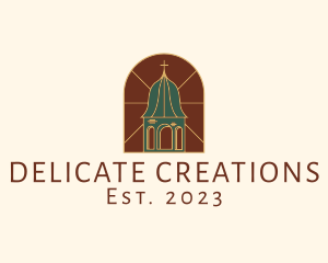 Stained Glass Church Tower logo design