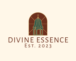 Stained Glass Church Tower logo design