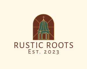 Stained Glass Church Tower logo design