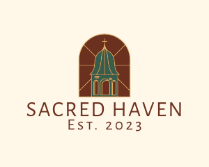 Stained Glass Church Tower logo