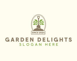 Landscaping Gardening Shovel logo design