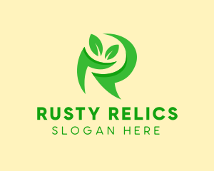 Green Natural Letter R  logo design