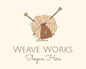 Heart Fabric Wool logo design