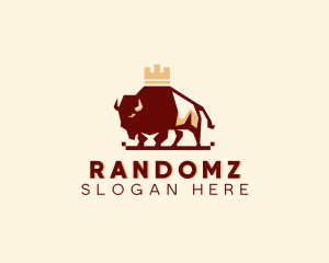 Crown Bison Animal logo