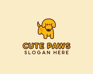 Cute Yellow Dog logo design