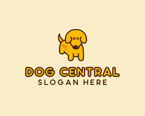 Cute Yellow Dog logo design