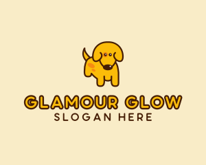 Cute Yellow Dog logo design