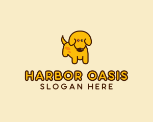 Cute Yellow Dog logo design