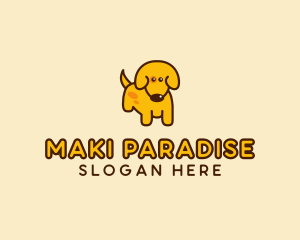 Cute Yellow Dog logo design