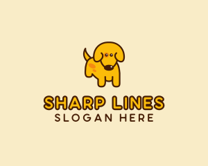 Cute Yellow Dog logo design