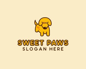 Cute Yellow Dog logo design